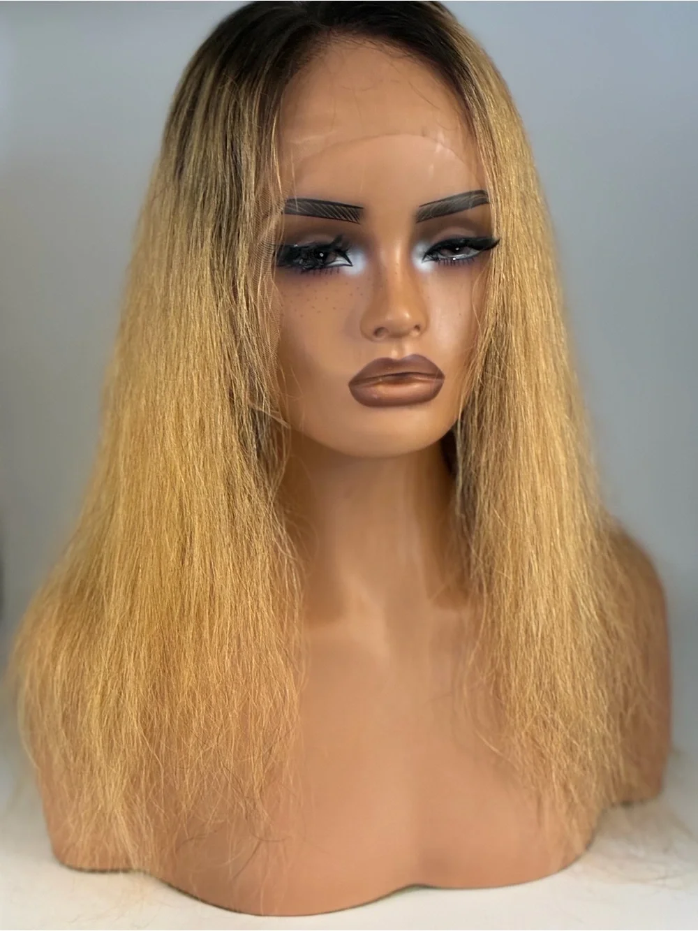 Premium Blonde Straight Lace Front Wig - Natural Blonde. Human hair